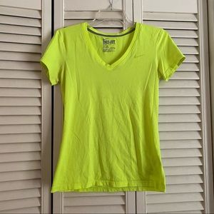 Nike neon yellow V-Neck